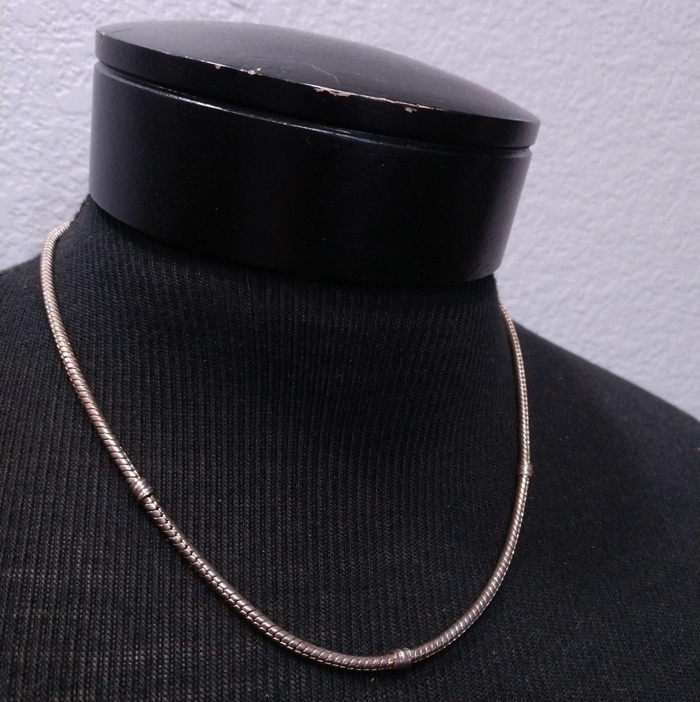 Pandora Sterling silver snake chain charm necklace